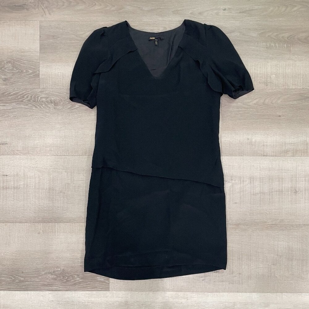 Maje Black Silk Dress